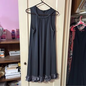 Forever 21 Charcoal Gray Sleeveless Midi Dress with Petal Trim